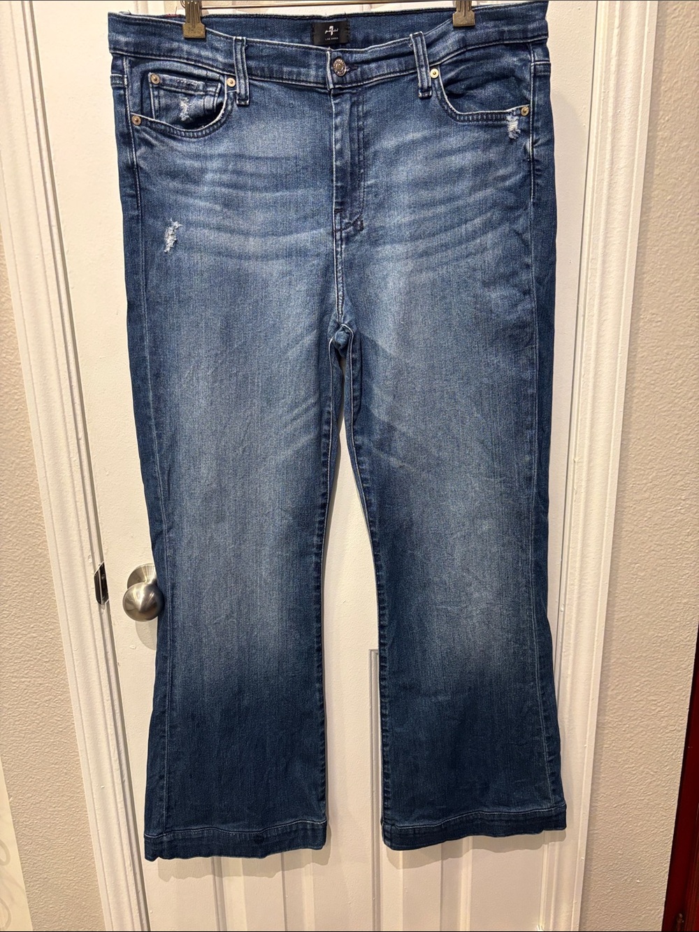 7 For All Mankind Medium Blue Flare Jeans